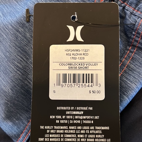 Hurley Swim Shorts size small petite red blue NWT - Picture 5 of 5